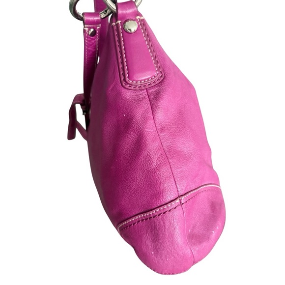 Coach Fuchsia Leather Shoulder Bag - Picture 11 of 12